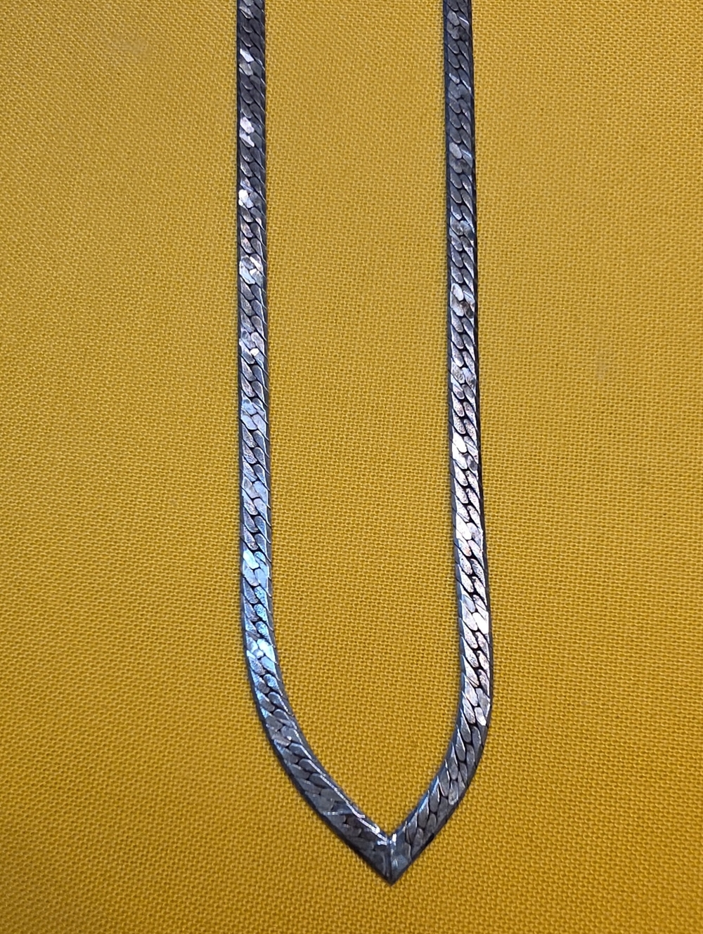 Vintage 925 Silver V-Shaped Herringbone Necklace ▪︎ Marked 925 Italy 📿